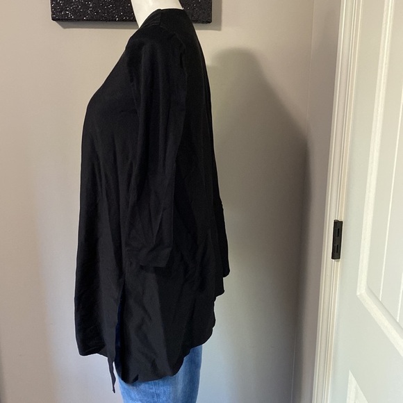 COS Black asymmetric tunic v neck swing top drape raw edge Shirt Top Sz XS - Picture 6 of 11